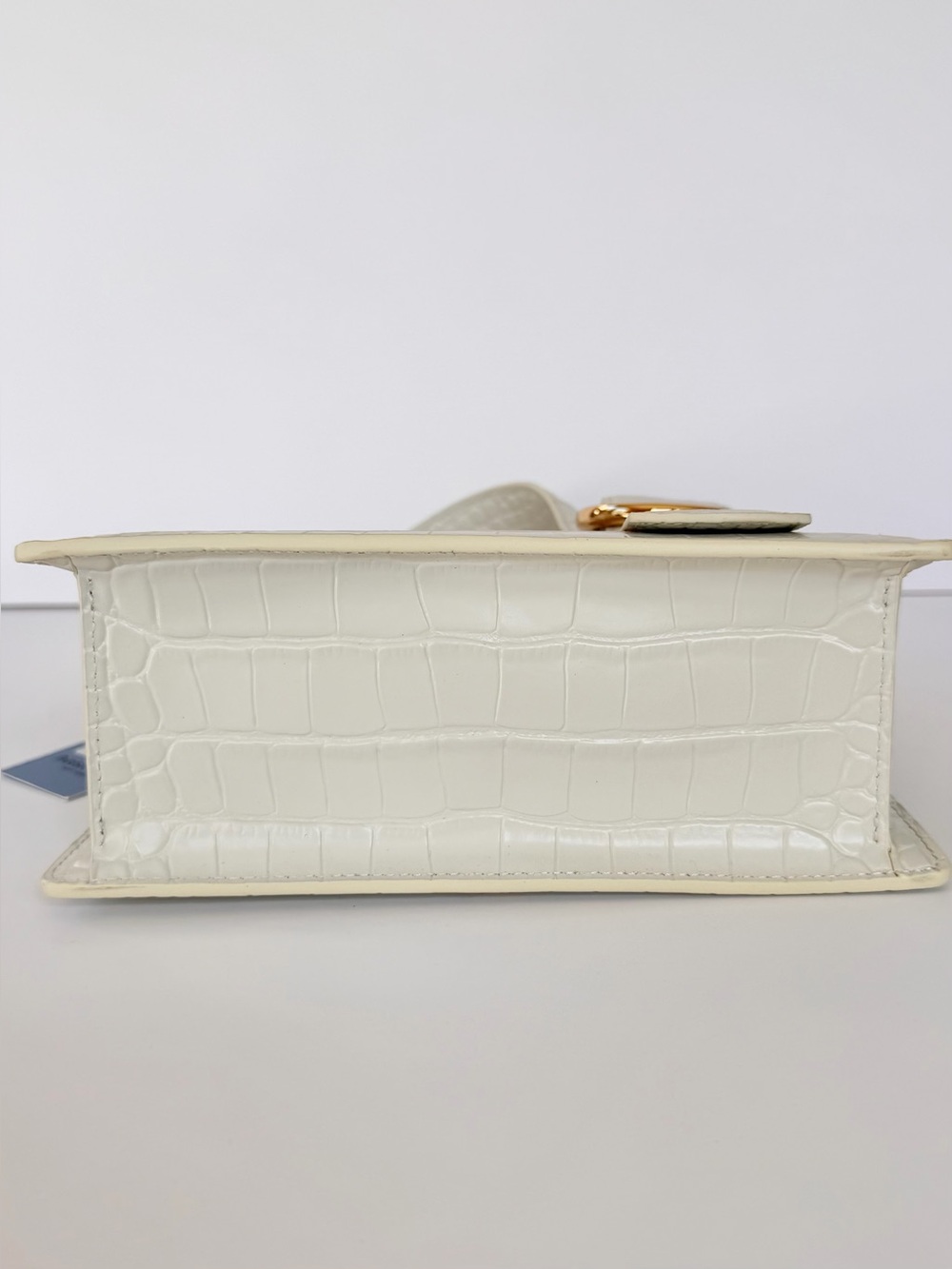 NWT Parisa Wang Bamboo Enchanted Top Handle Bag Cream w/ crossbody strap - Picture 7 of 11